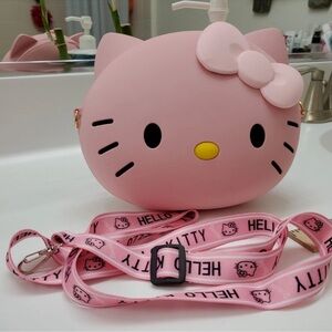 Hello Kitty Pink 3D Silicone Crossbody Bag with Bow NWT